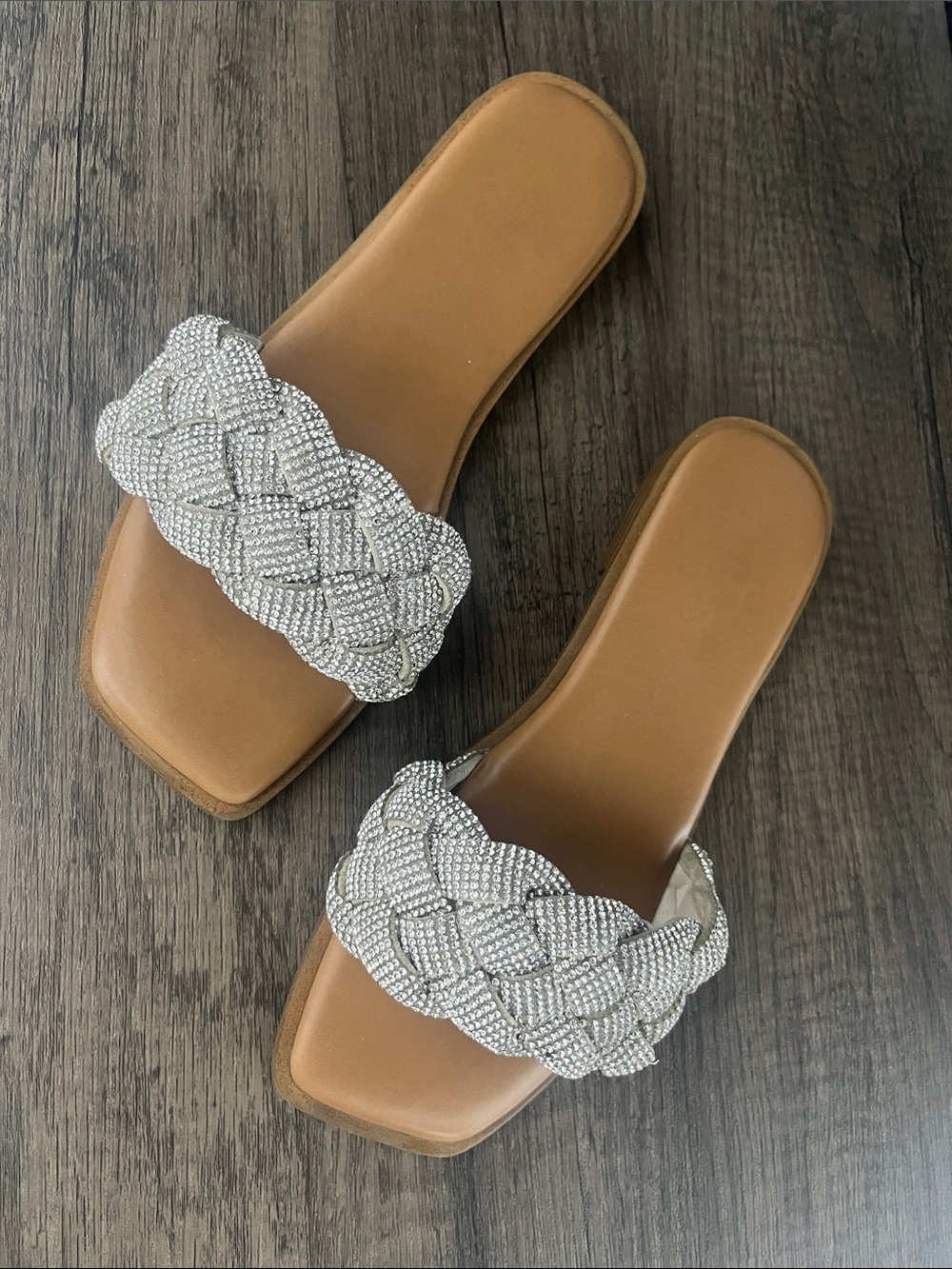 Sincerely Jules silver bling flat slides